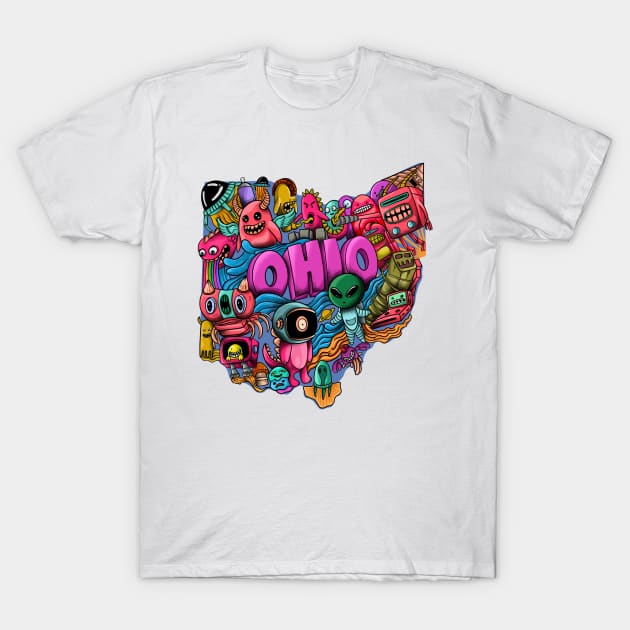 OHIO DOODLES T-Shirt by AWANG ART STUDIO